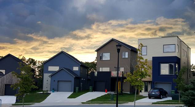 Exteriors of Atlantic Developments Homes at Long Lake Village Halifax